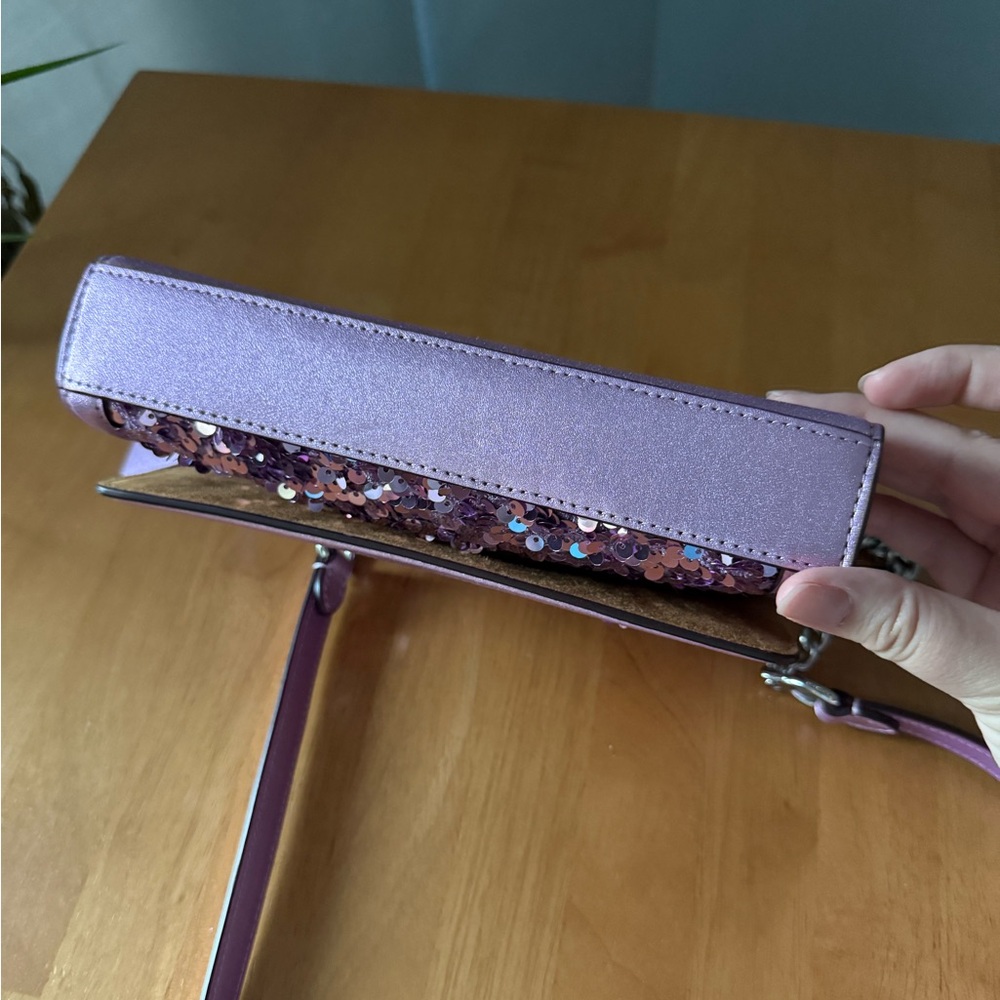 Coach Lilac Sequin Flap Crossbody - Picture 2 of 9